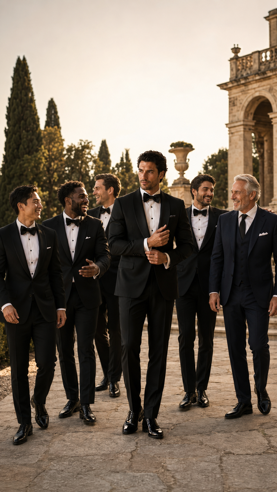 Sophisticated shawl lapel tuxedo